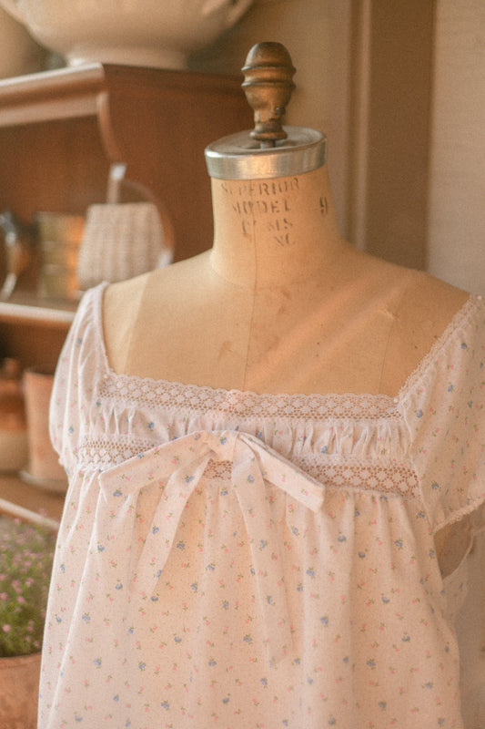 vintage cotton dainty floral pyjamas set