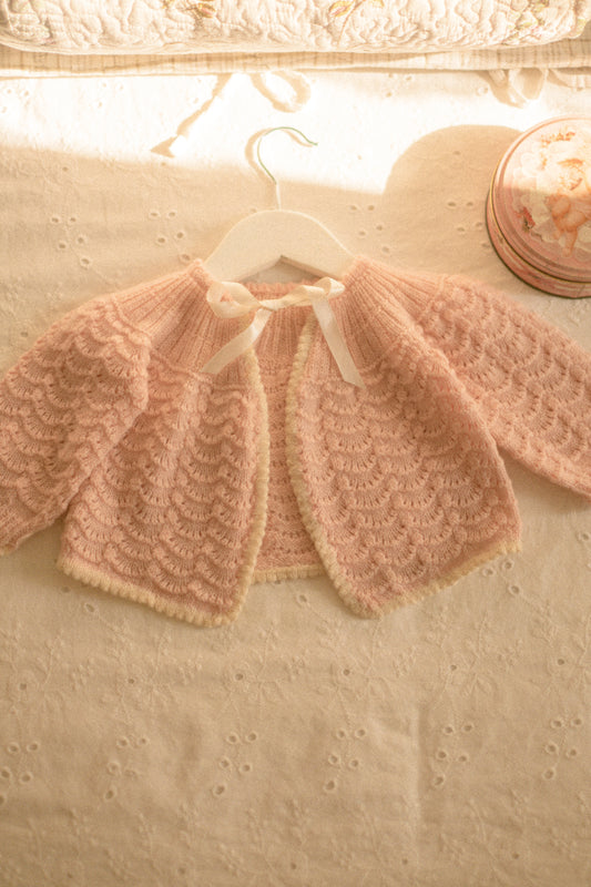 Vintage dusty pink knit cardigan