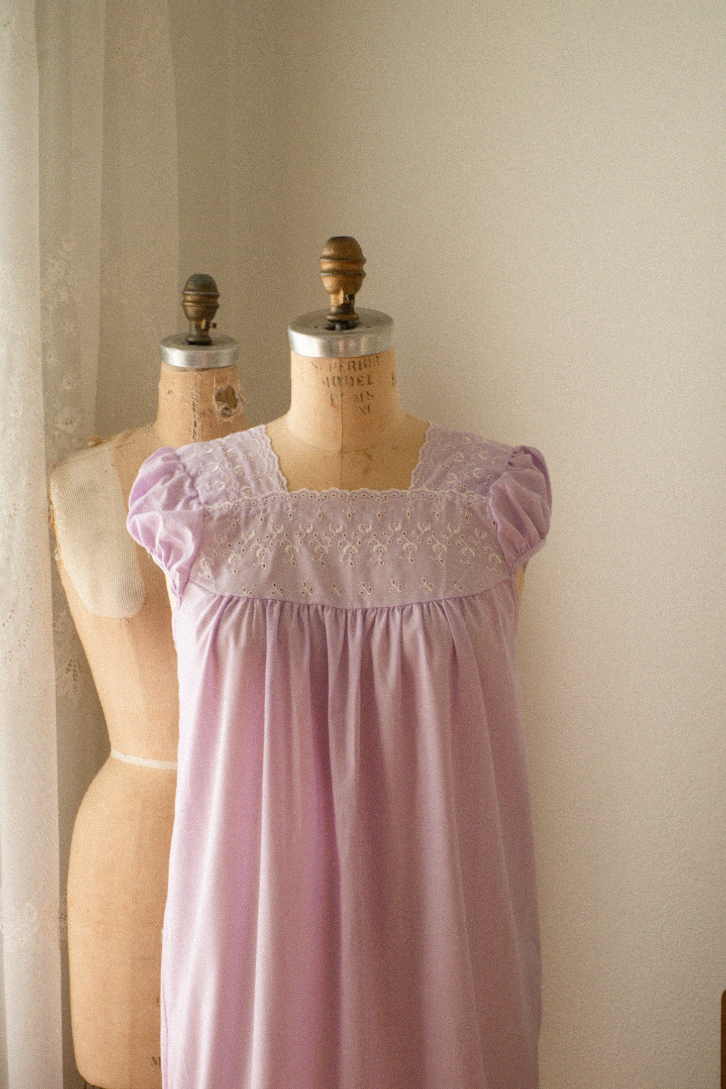 Vintage lilac eyelet sleep dress