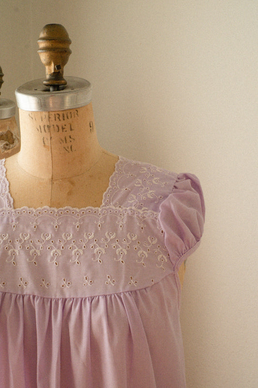 Vintage lilac eyelet sleep dress