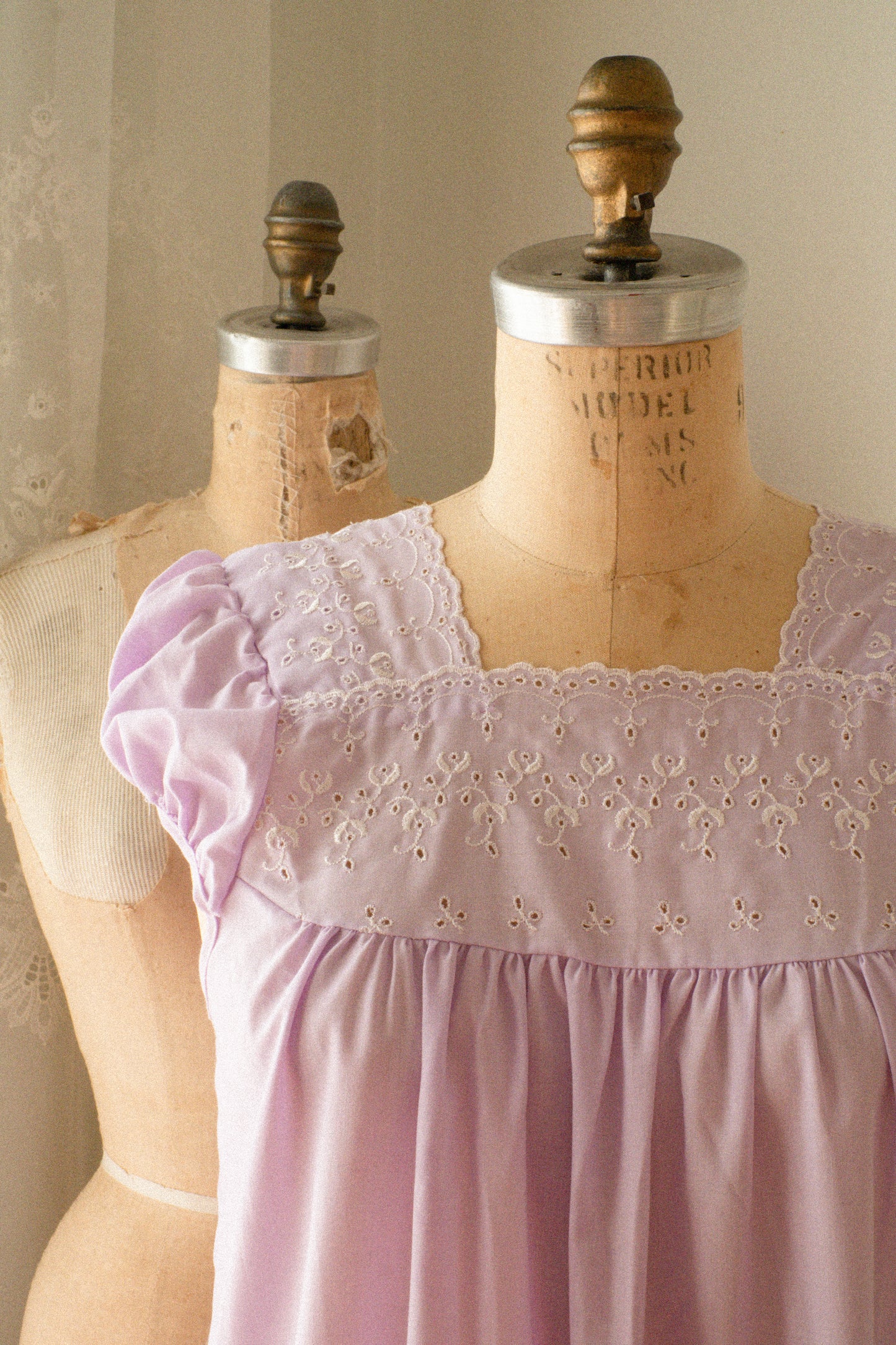 Vintage lilac eyelet sleep dress