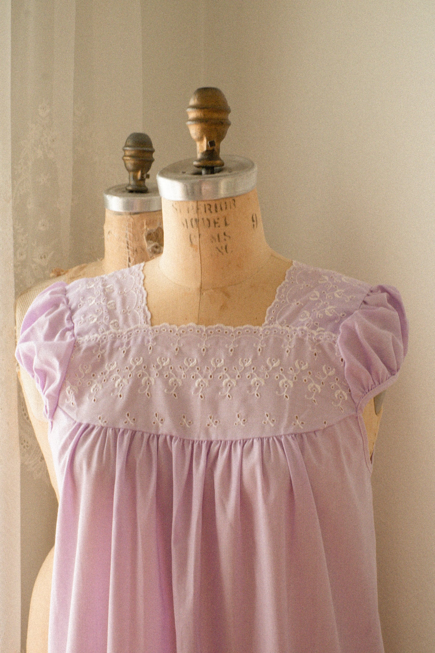 Vintage lilac eyelet sleep dress