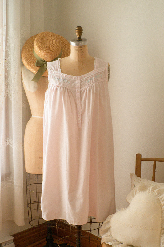 Vintage cotton embroidered pyjamas dress