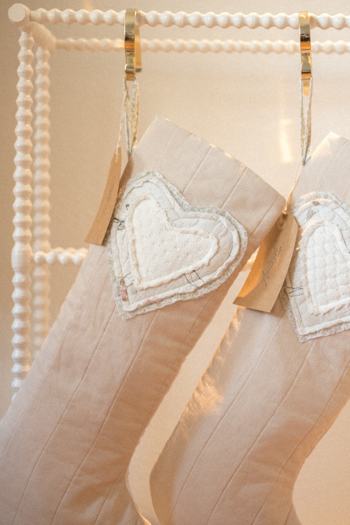 Handmade vintage holiday stocking - cottagecore