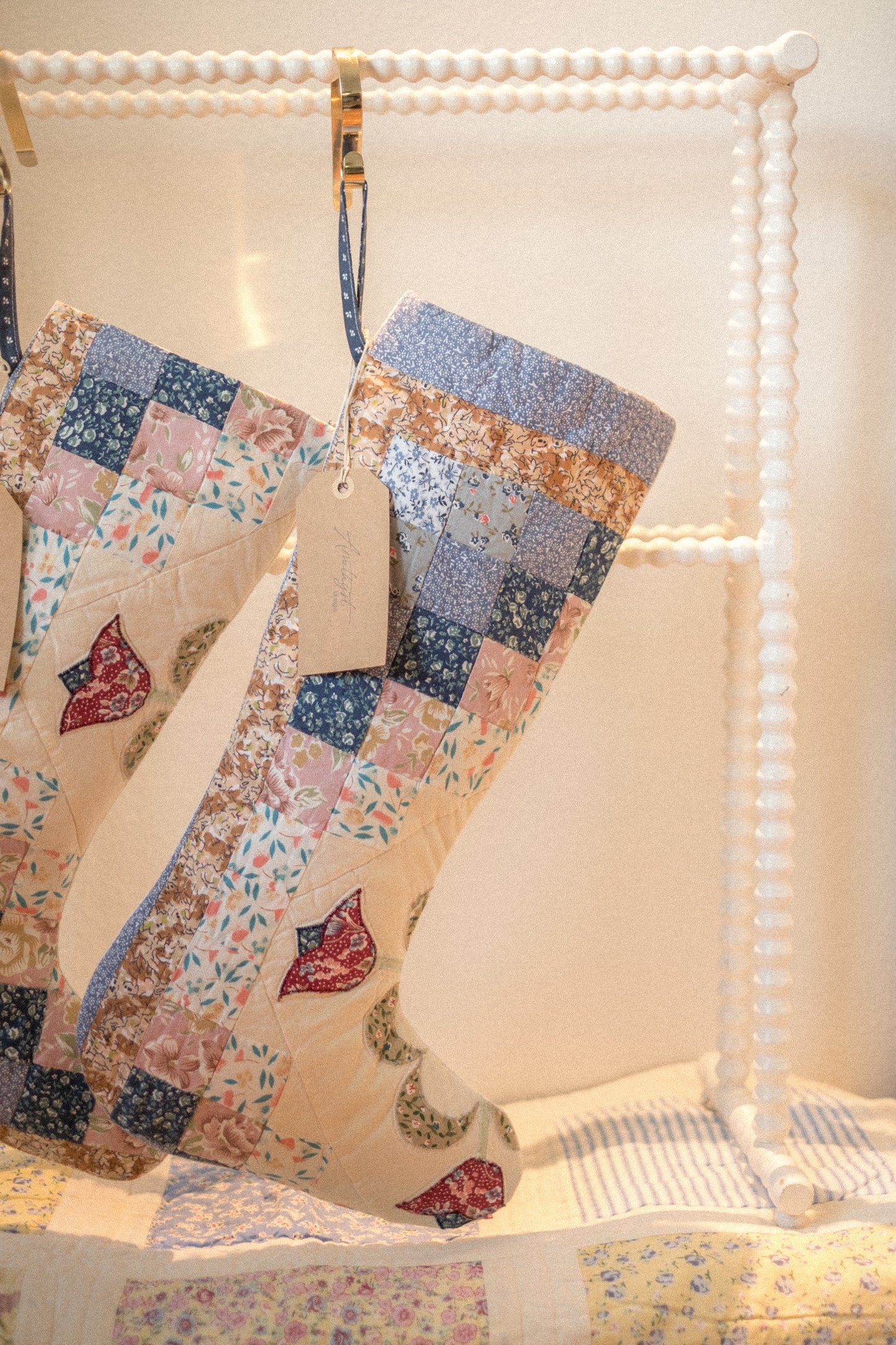 Handmade vintage holiday stocking - noel