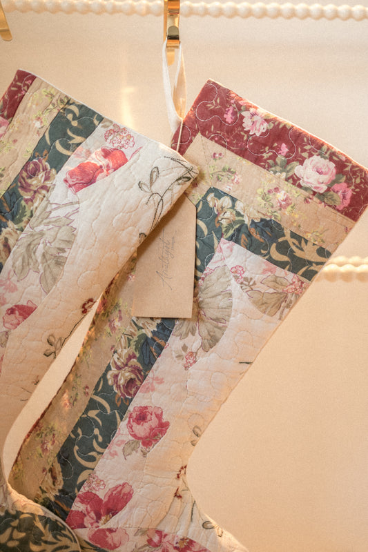 Handmade vintage holiday stocking - Noel