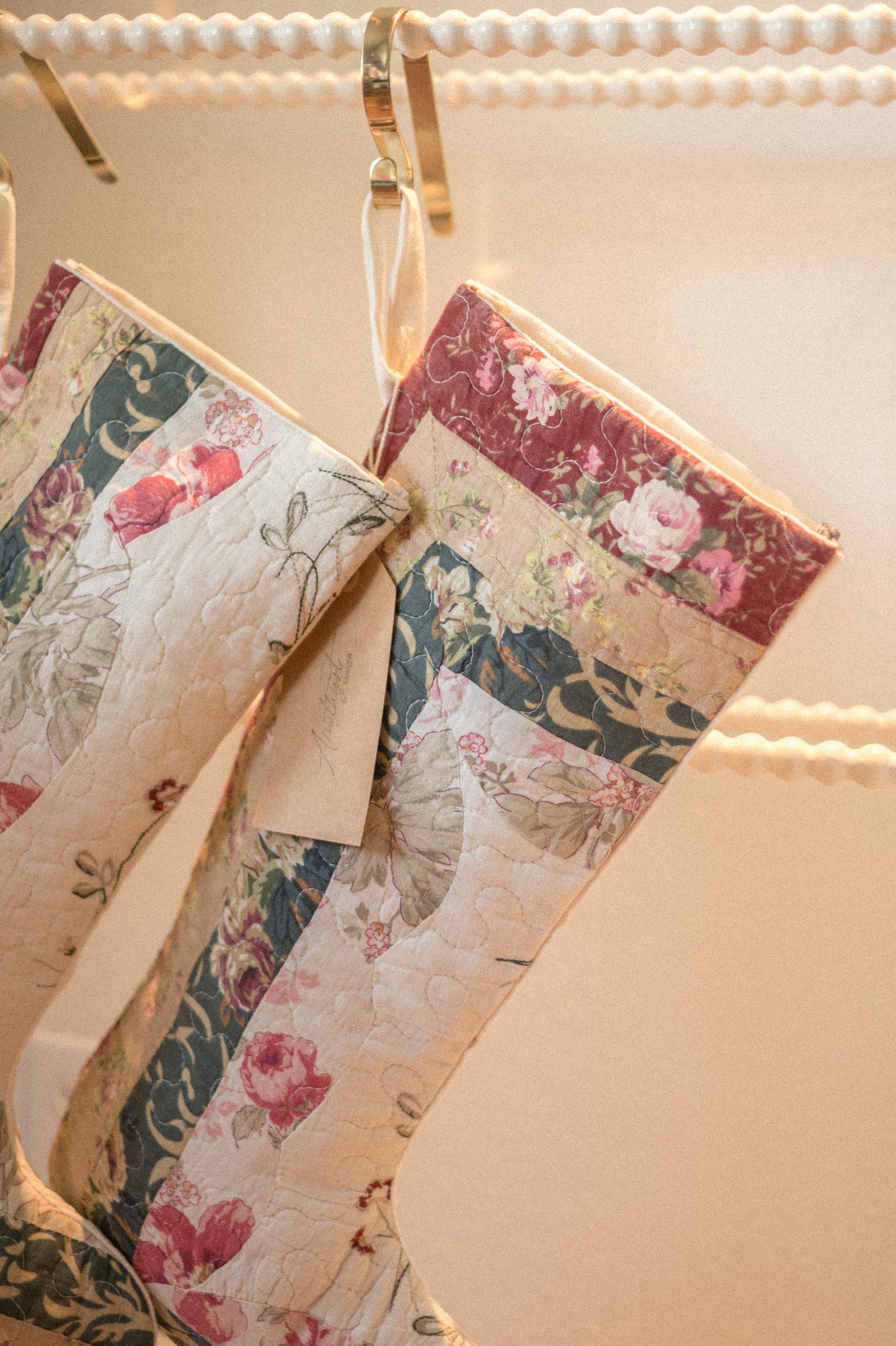 Handmade vintage holiday stocking - Noel