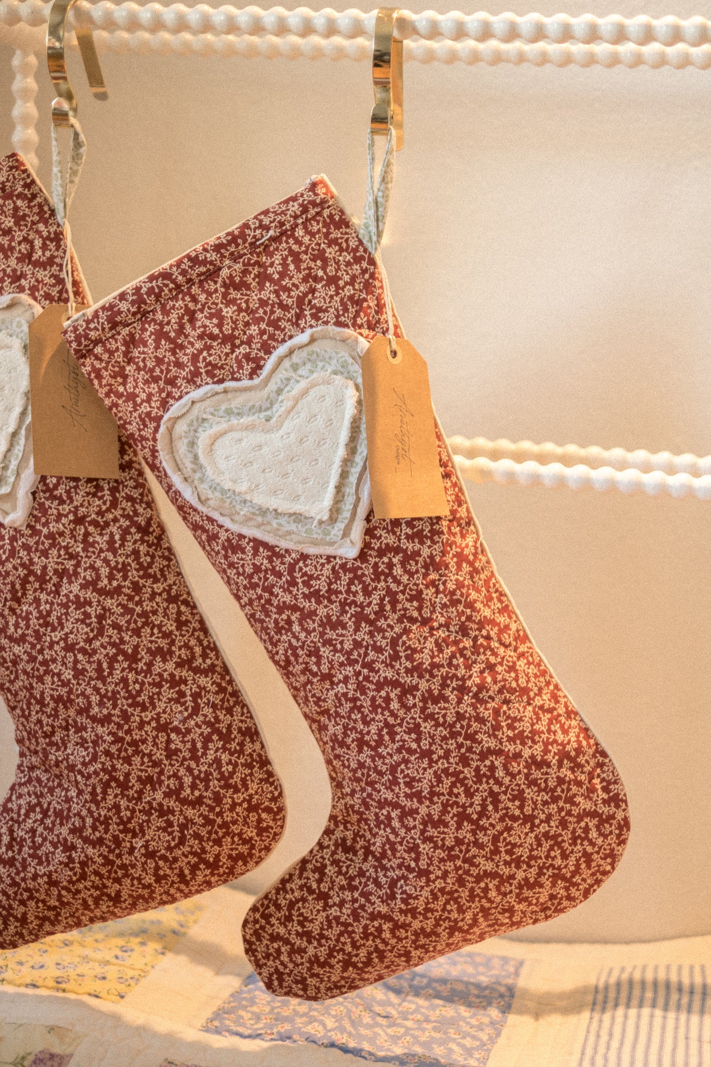 Handmade vintage holiday stocking - old christmas