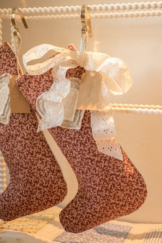 Handmade vintage holiday stocking - old christmas