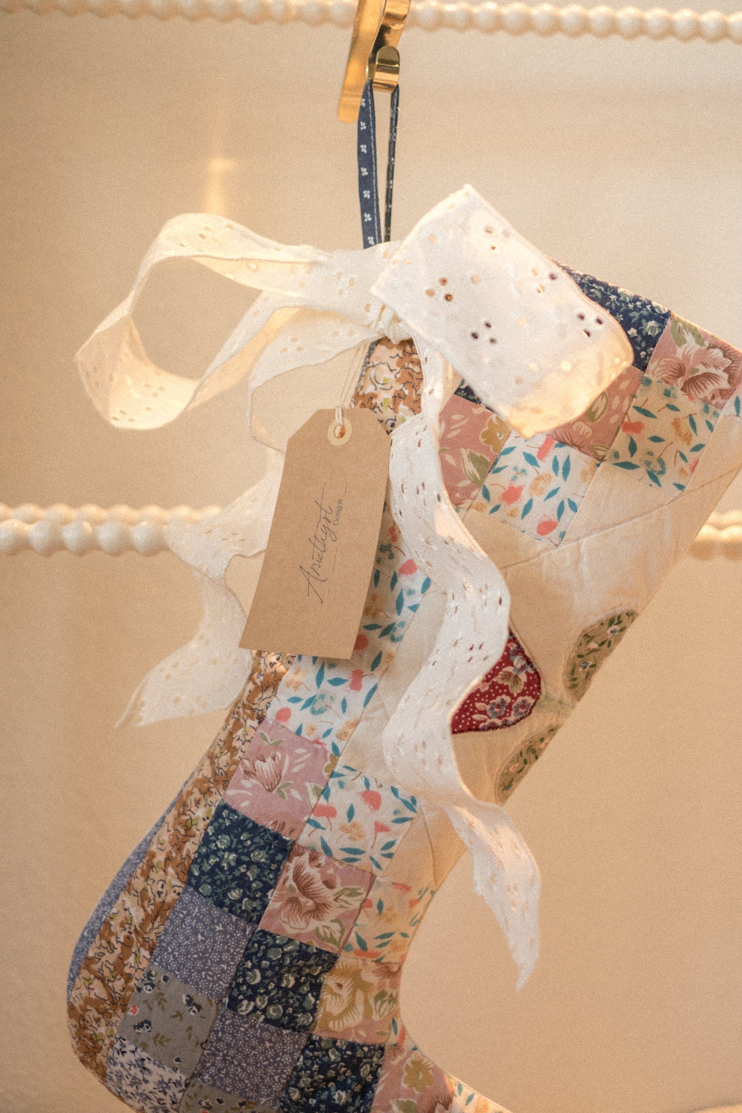 Handmade vintage holiday stocking - noel