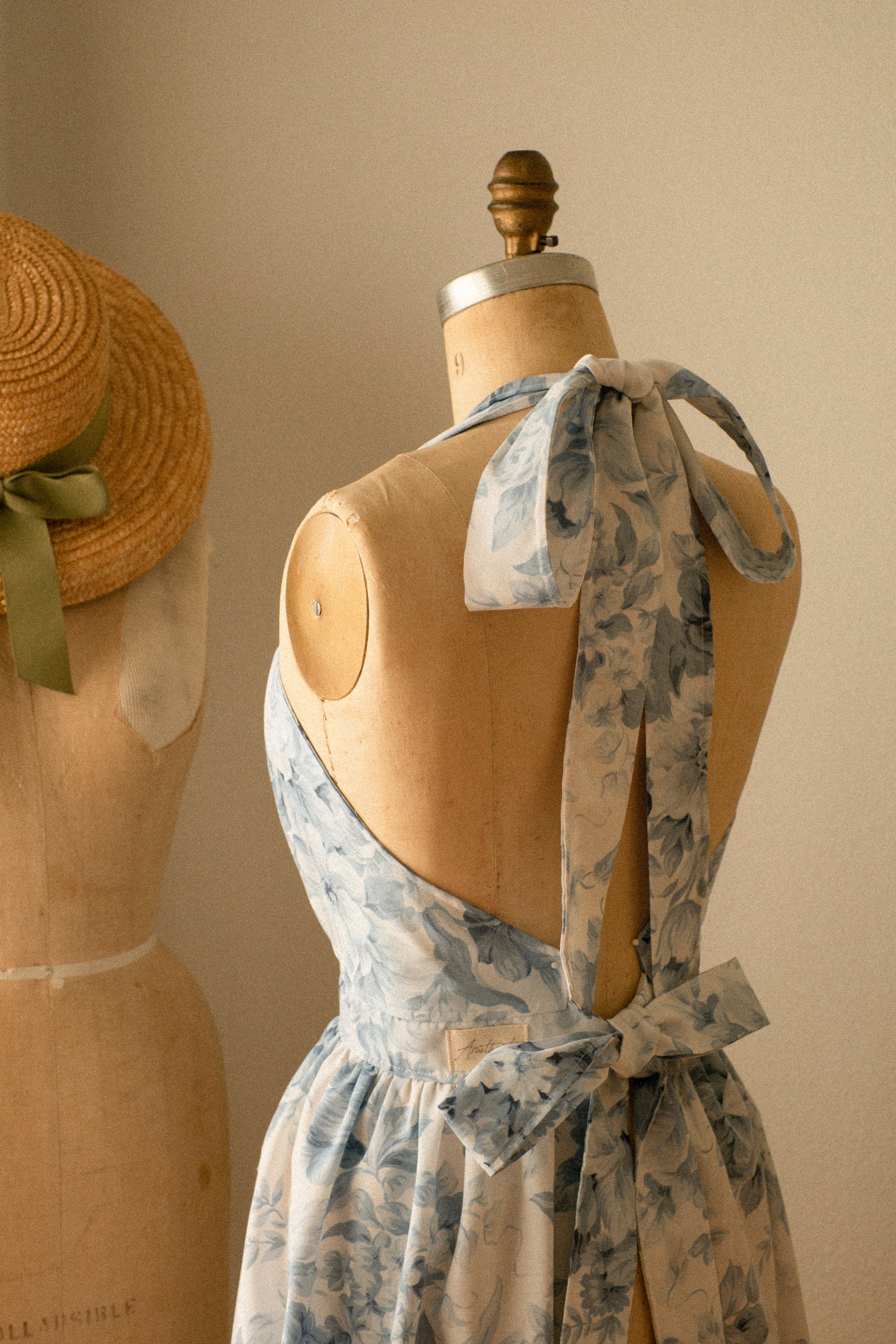 Handmade vintage inspired apron - porcelain