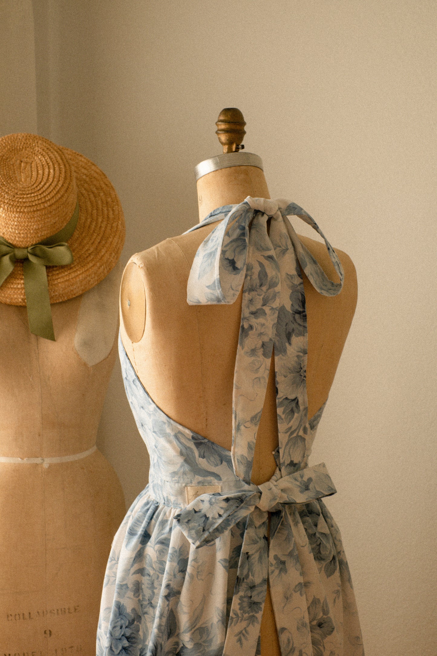 Handmade vintage inspired apron - porcelain