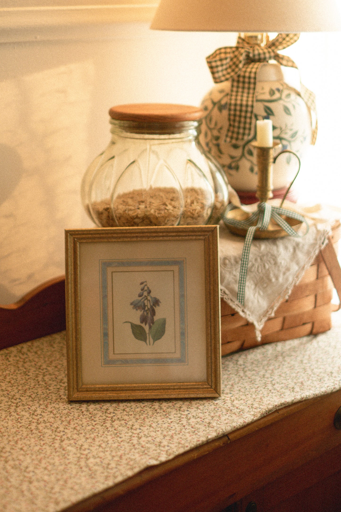 Vintage gold apothecary floral picture frame