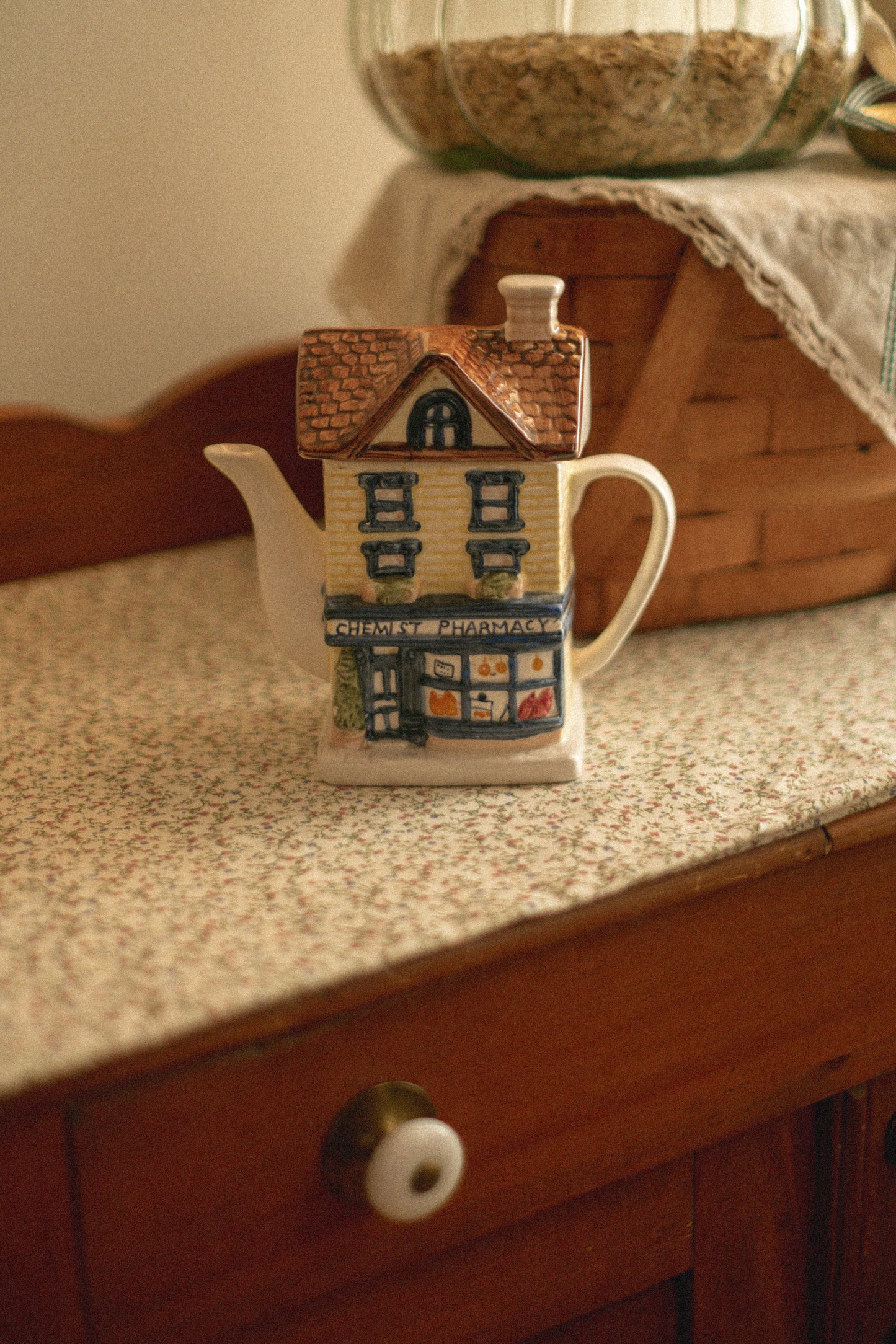 Vintage little house tea pot