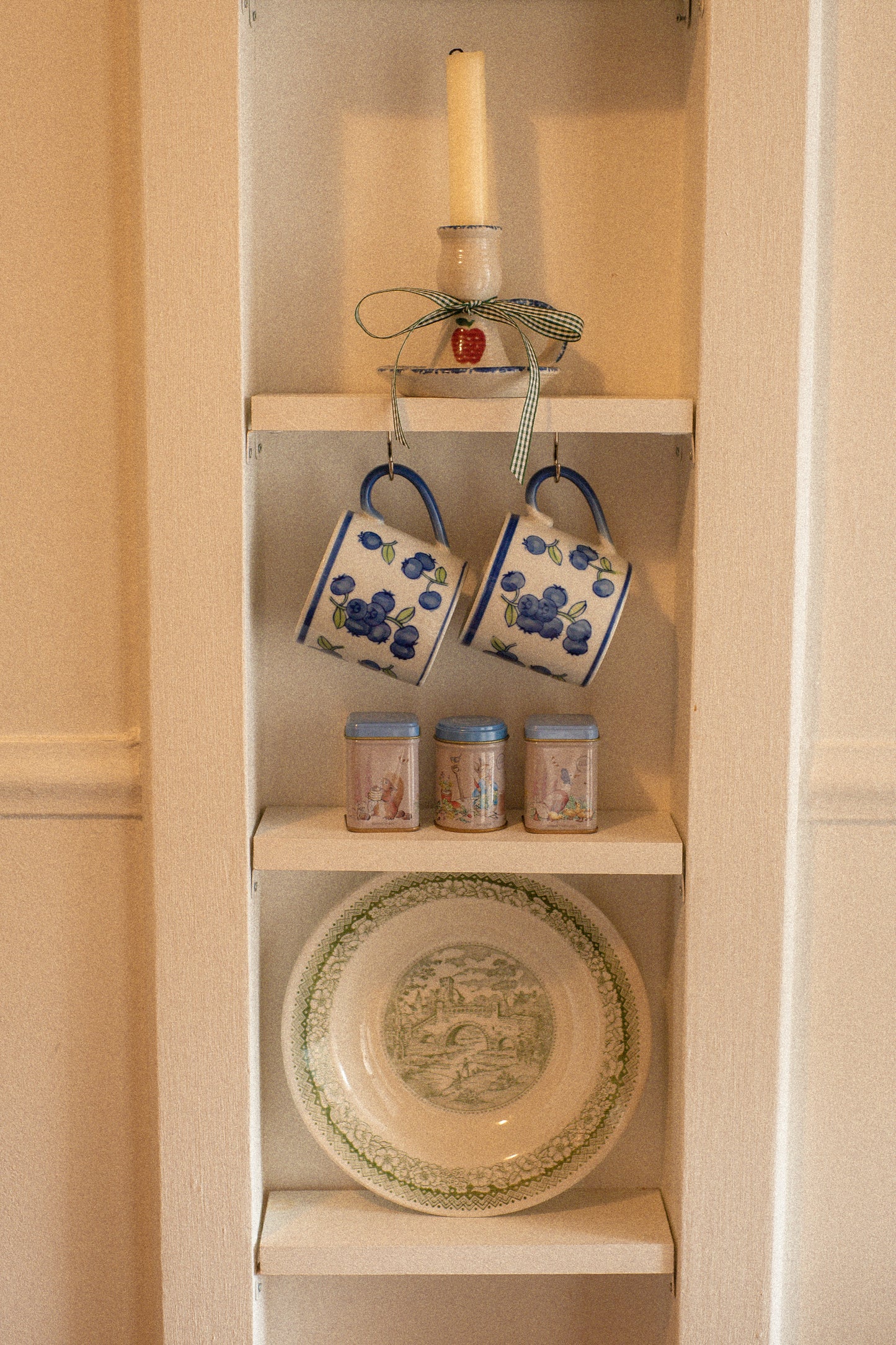 Vintage hand painted ceramic apple candle holder π