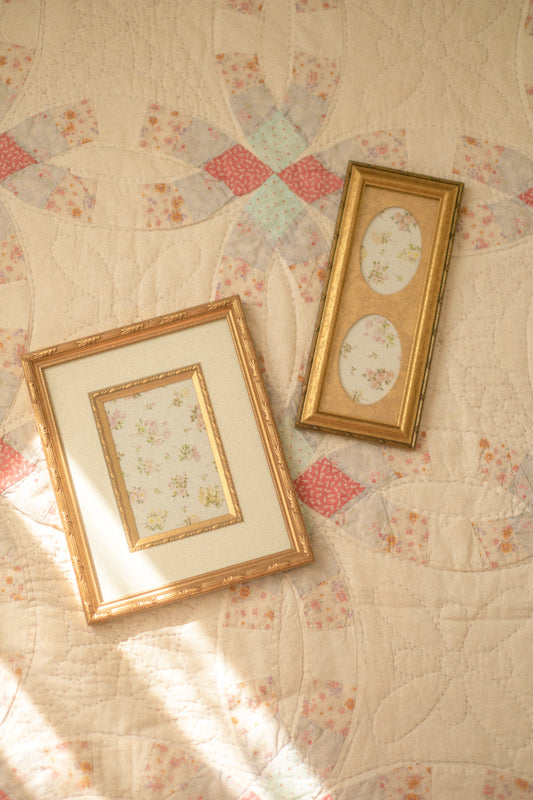 Vintage gold double picture frame
