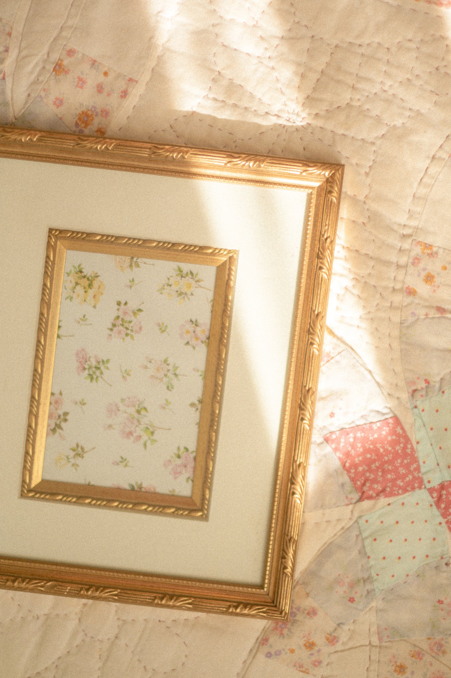 Vintage gold mat picture frame