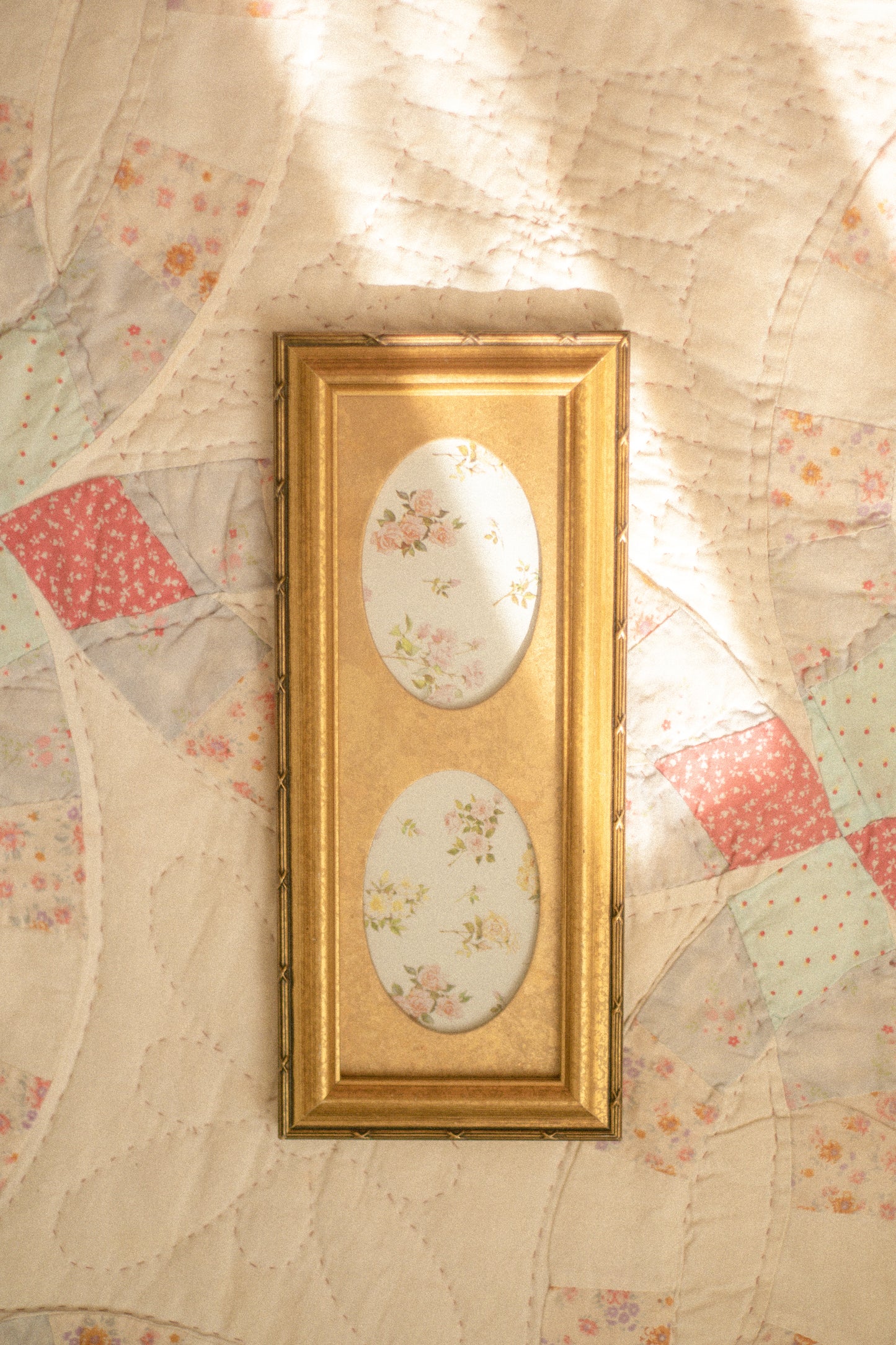 Vintage gold double picture frame