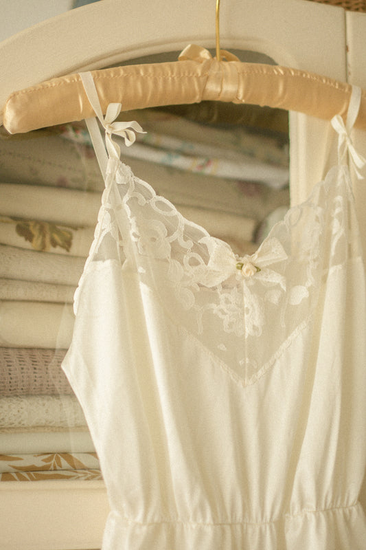 Vintage cream lacy playsuit
