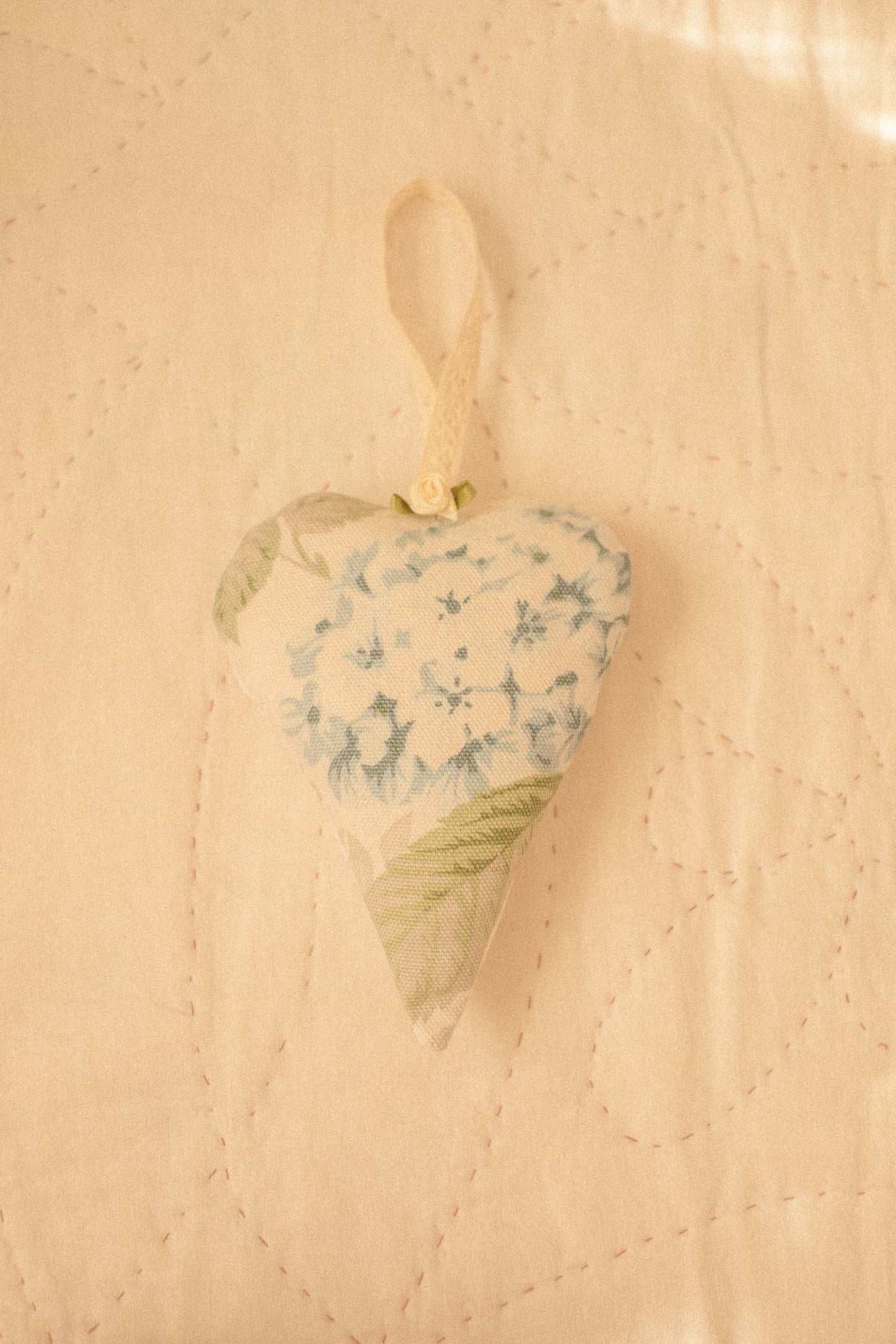 Handmade quilted heart shaped ornaments ♡