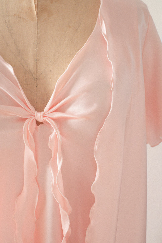 Vintage baby pink satin nighty & cover up set 🎀