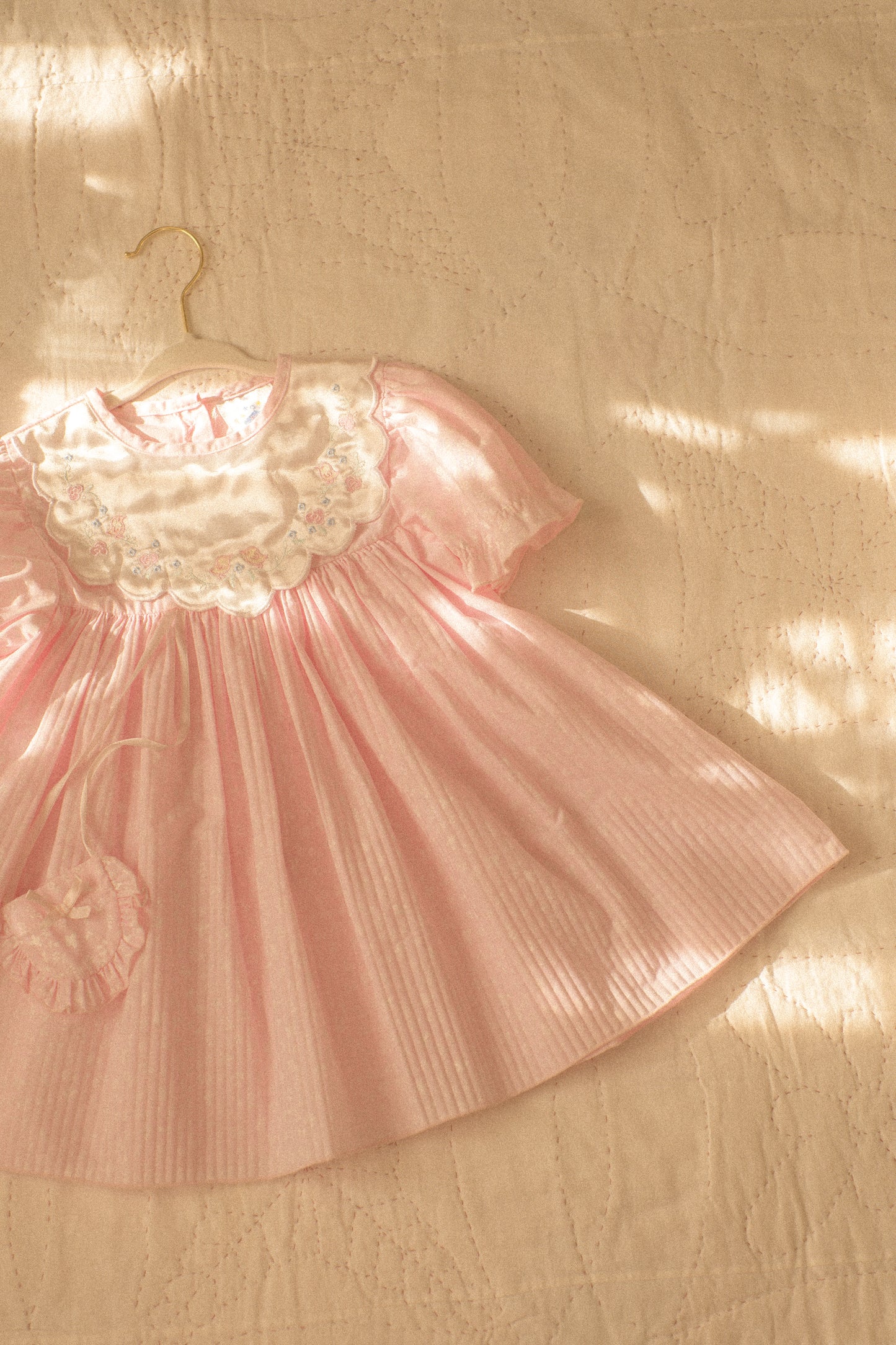 vintage dainty pink baby dress