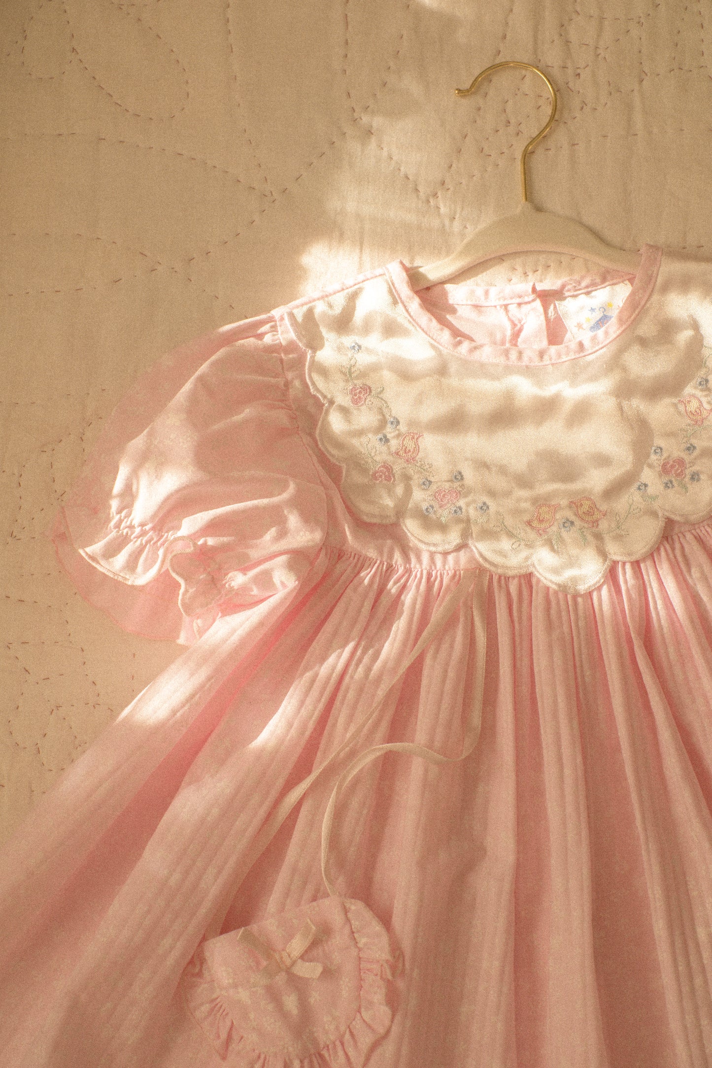 vintage dainty pink baby dress