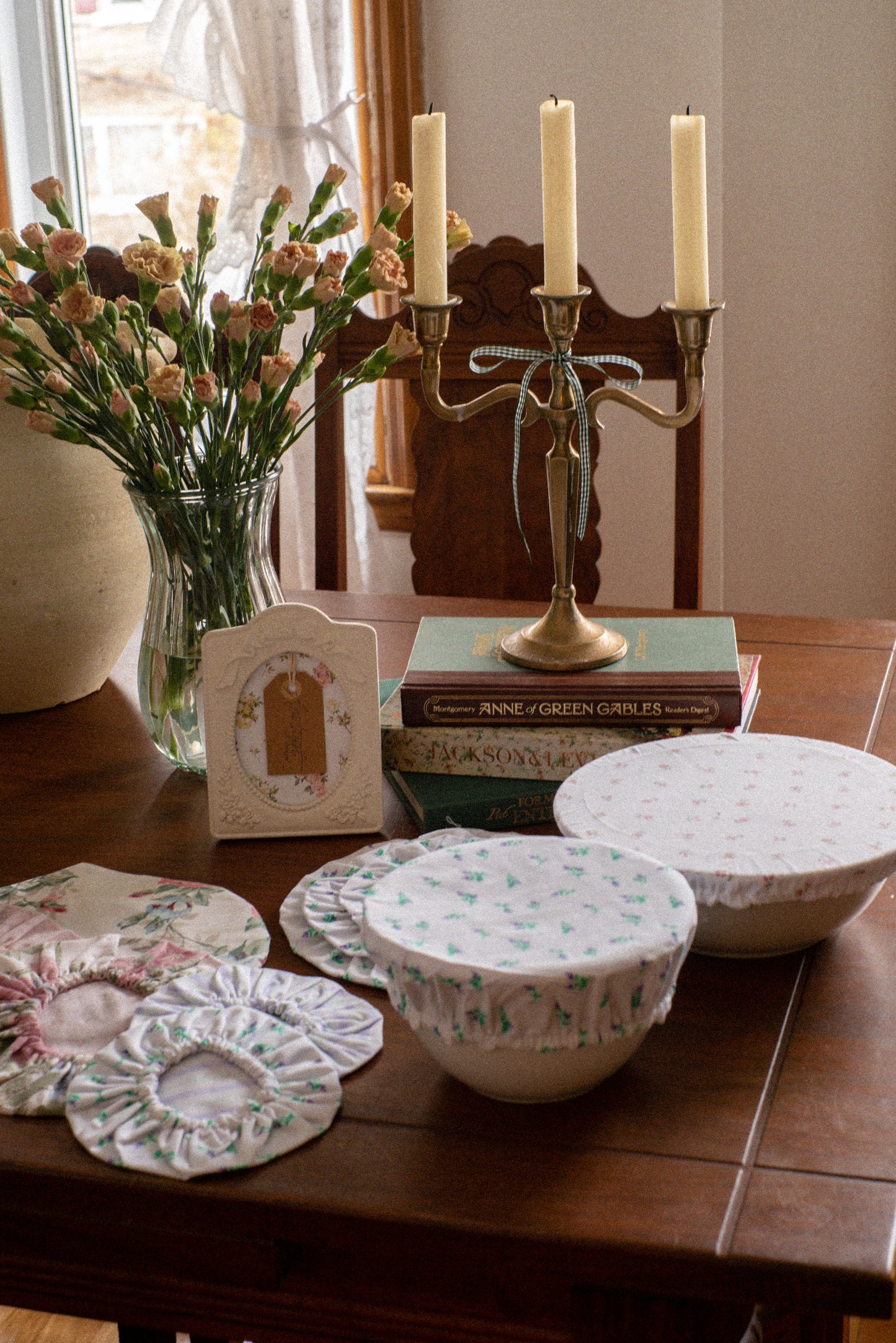 Handmade reusable bowl cover set - Rosette
