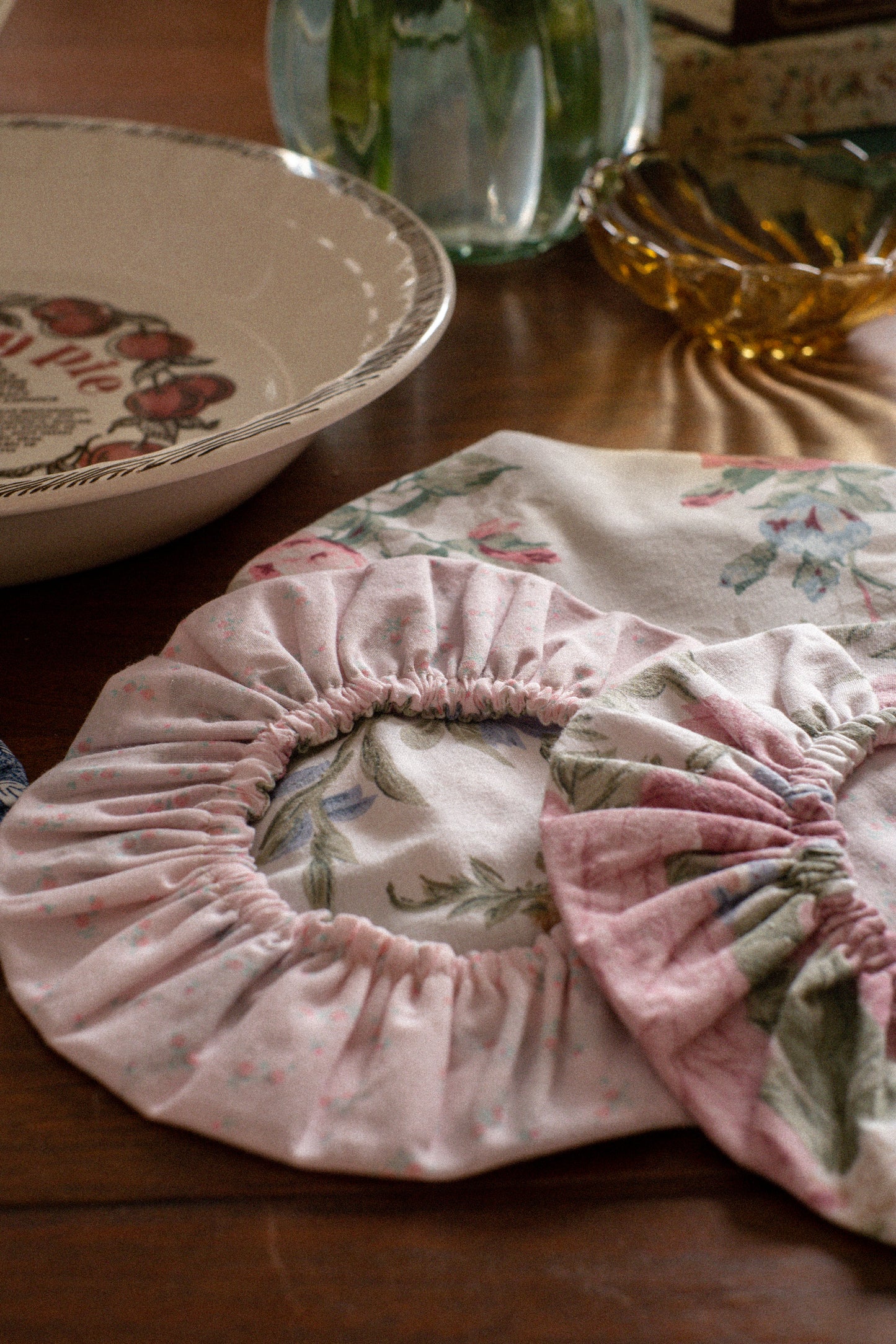 Handmade reusable bowl cover set - Coquette