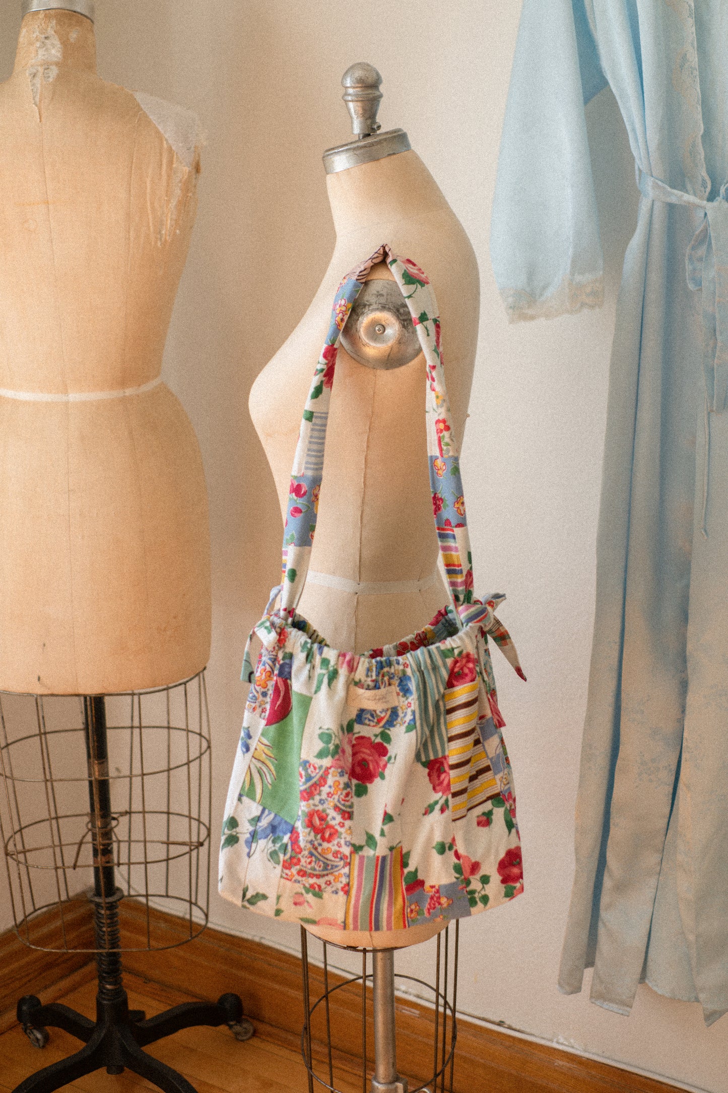 New! Handmade patchwork cotton tote bag - Printemps