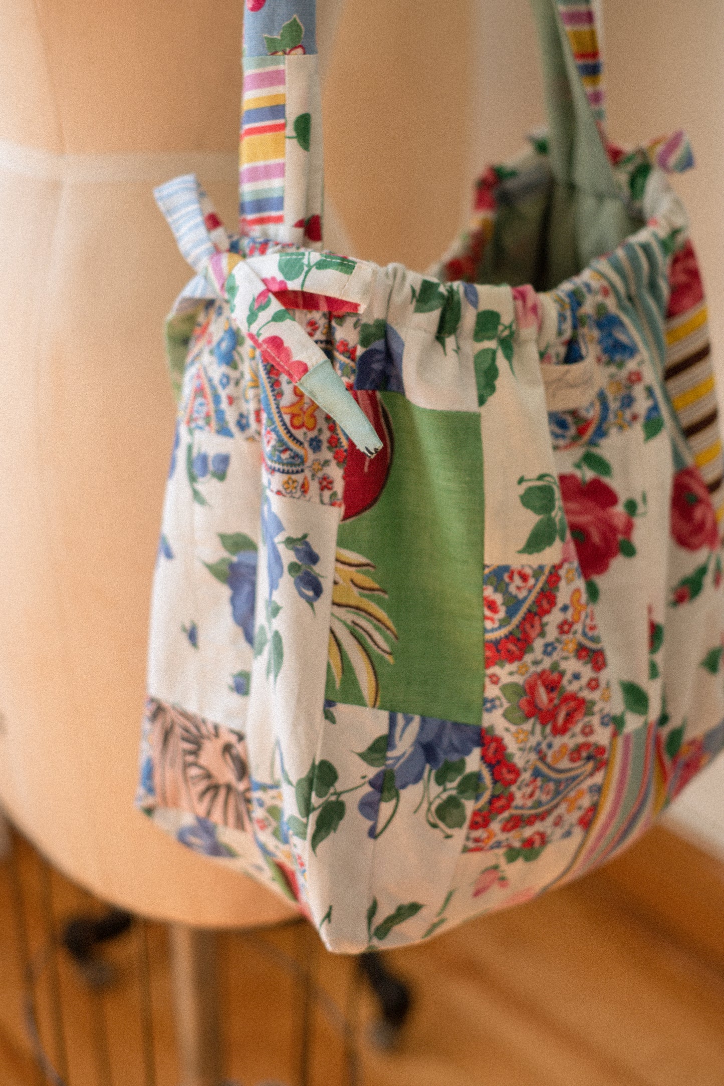 New! Handmade patchwork cotton tote bag - Printemps