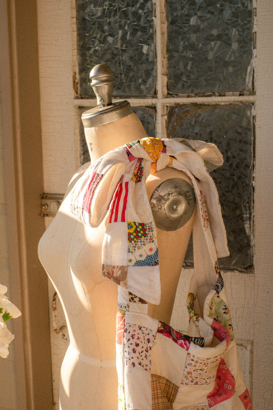 NEW♡ Handmade Ribbon patchwork quilted tote bag - Printemps