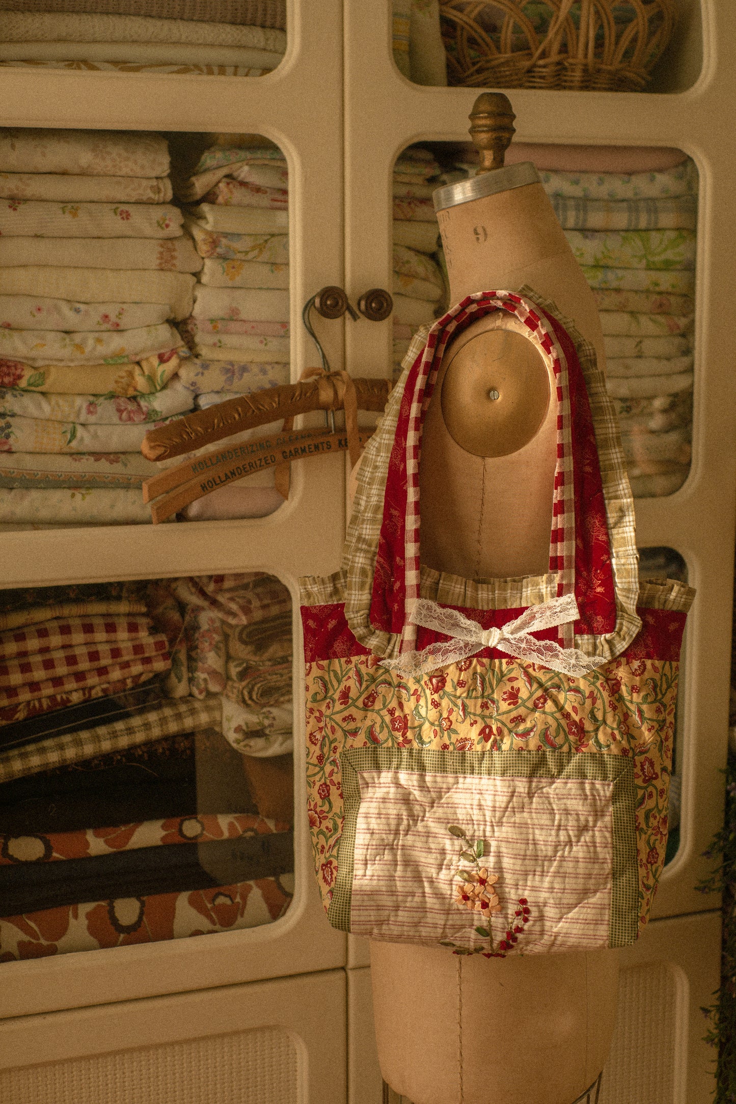 Handmade patchwork quilted tote - Autumn