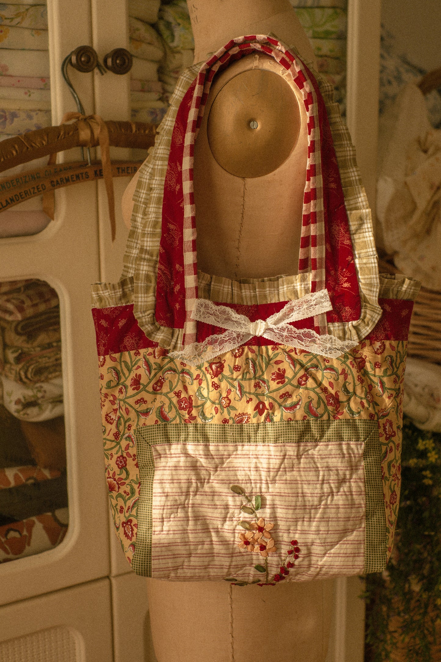 Handmade patchwork quilted tote - Autumn