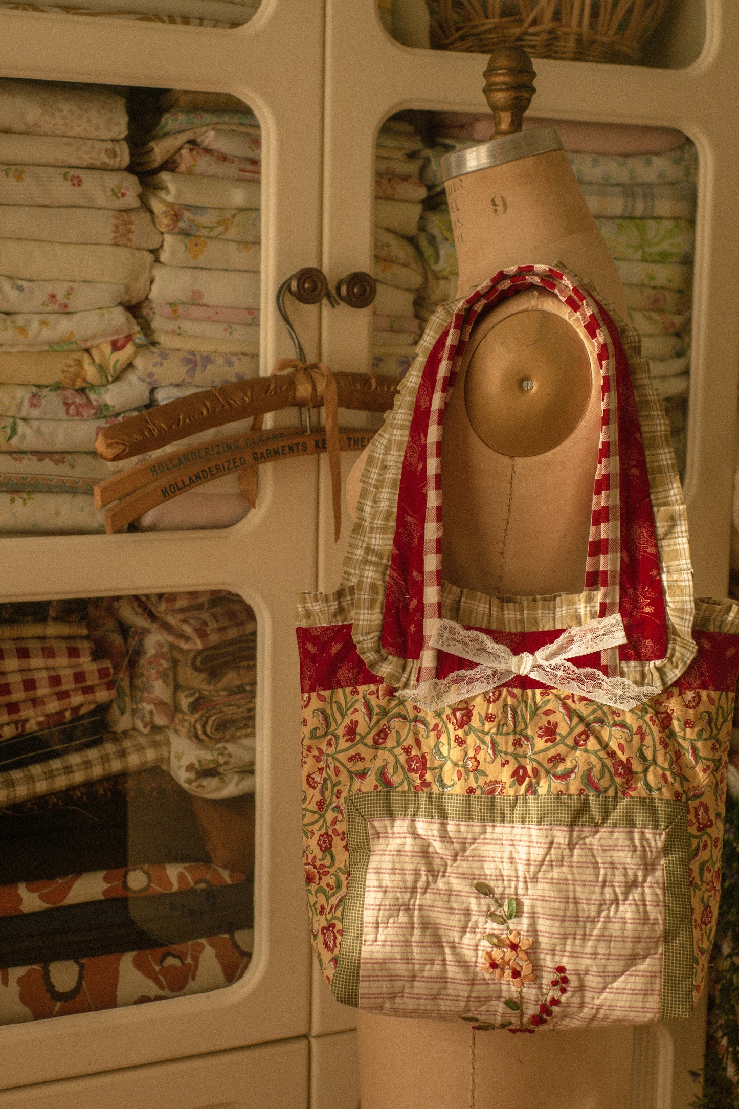 Handmade patchwork quilted tote - Autumn