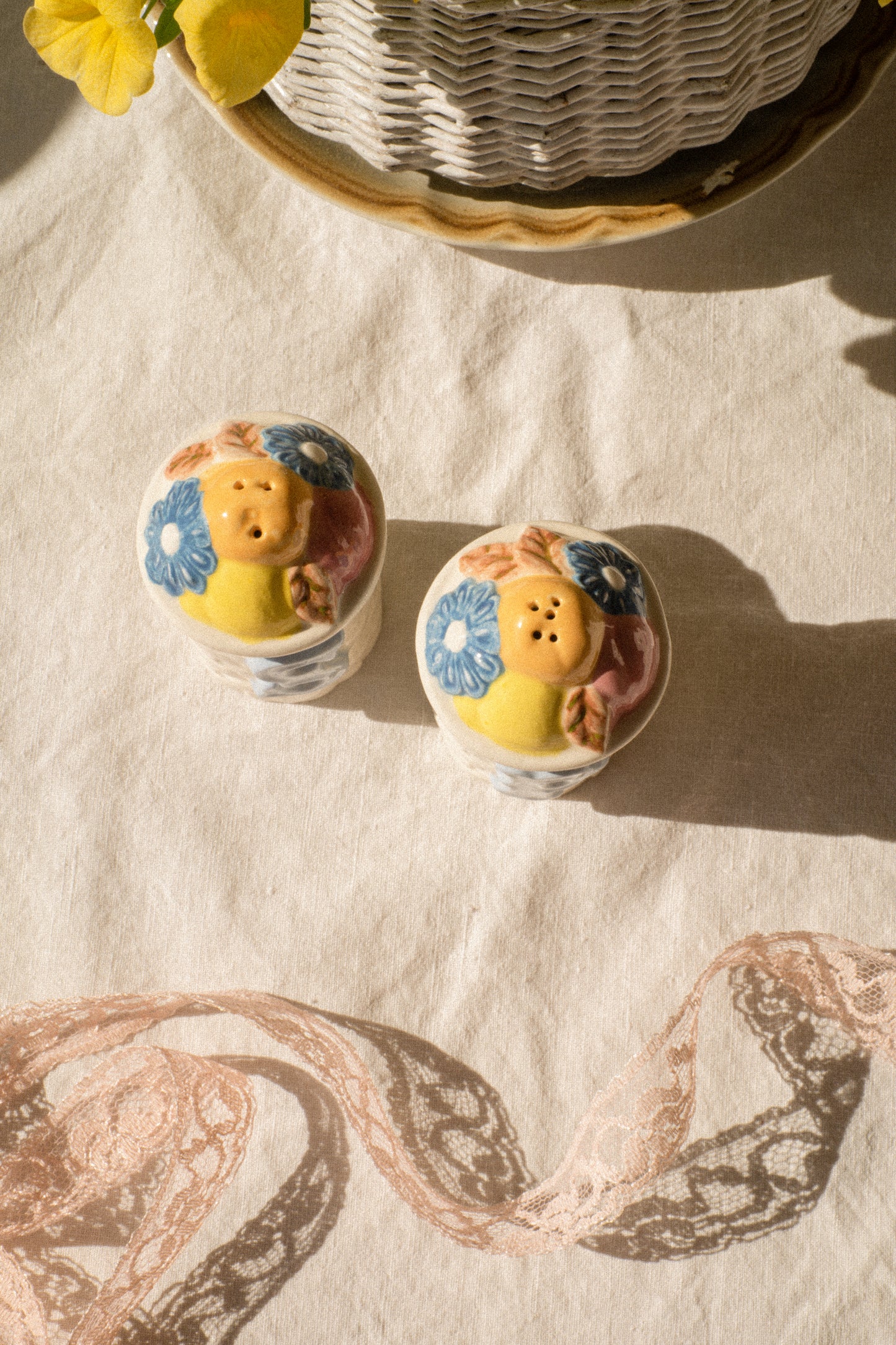Vintage fruity salt & pepper shaker set