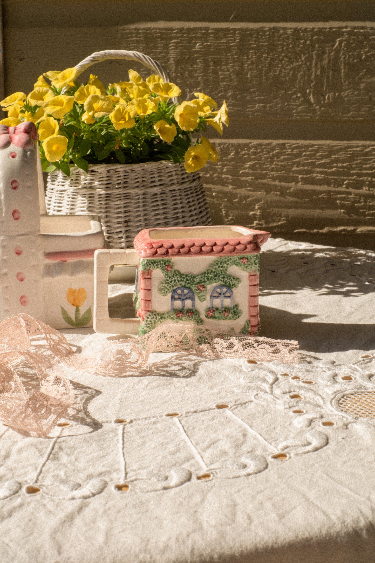 Vintage tiny cottage creamer dish