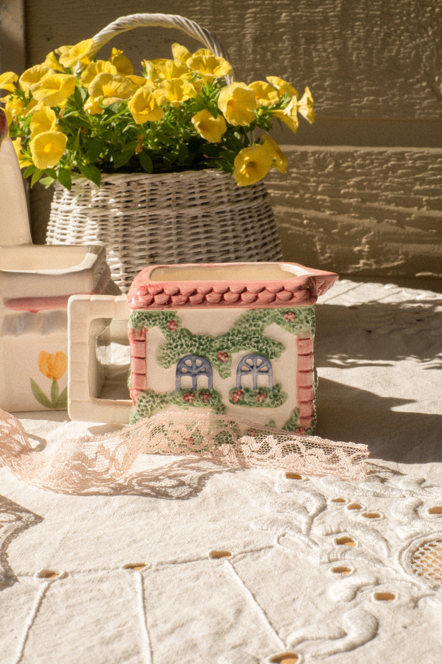 Vintage tiny cottage creamer dish