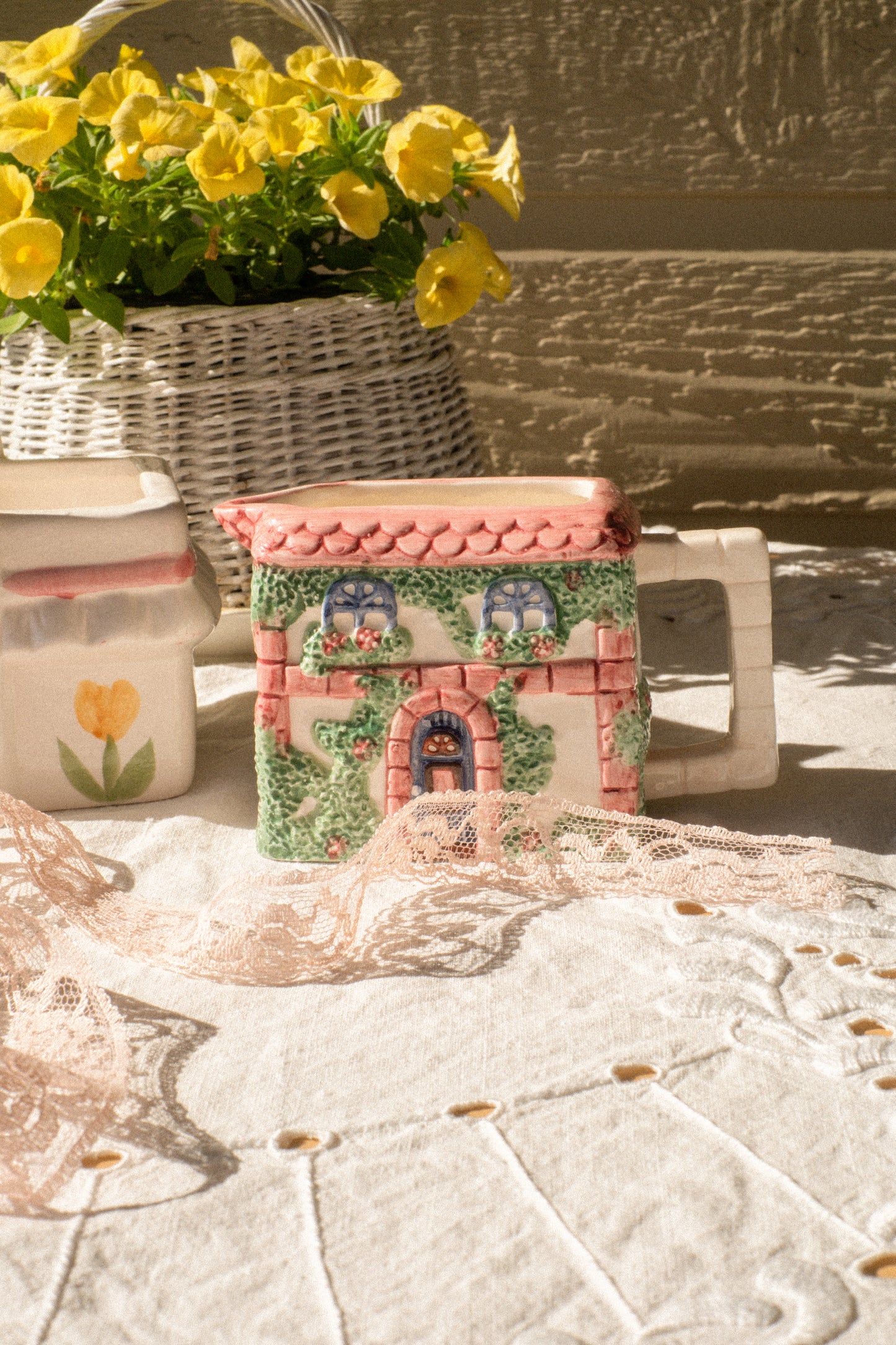 Vintage tiny cottage creamer dish