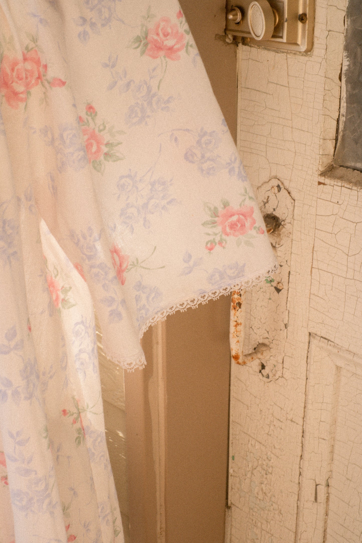 Vintage ruffled floral cotton nighty