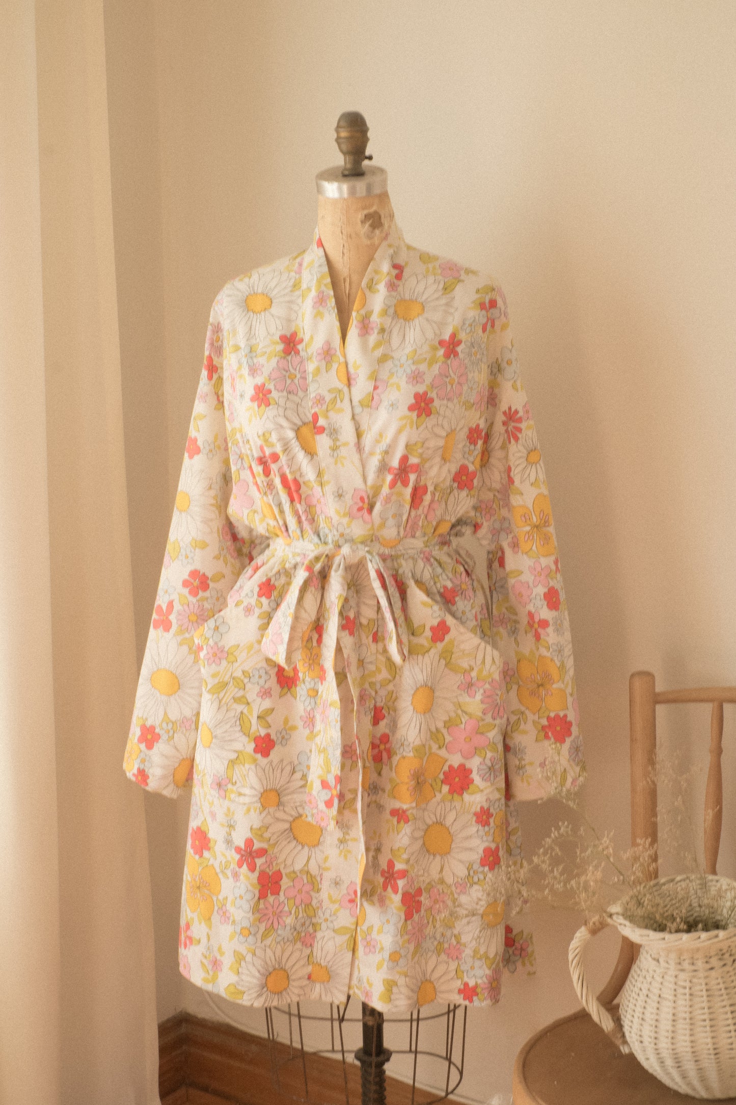 Handmade vintage cotton dressing gown ♡ wildflower