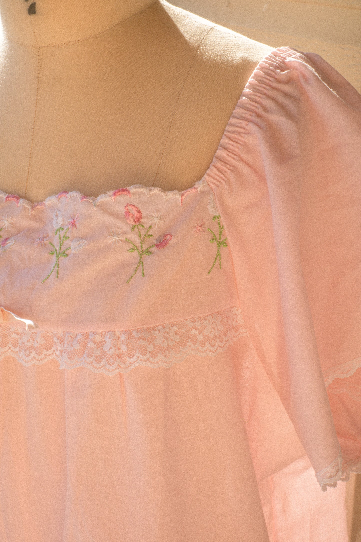 Vintage cotton embroidered nighty