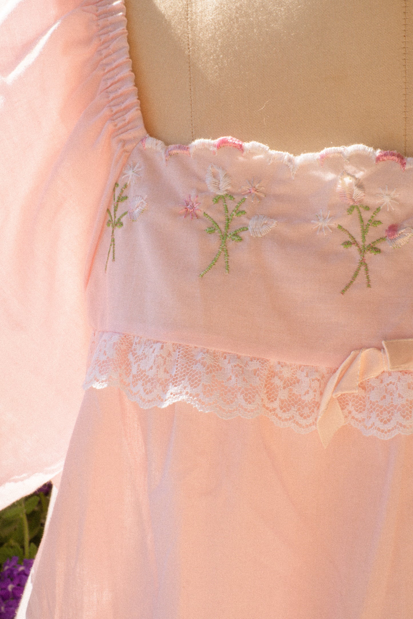 Vintage cotton embroidered nighty