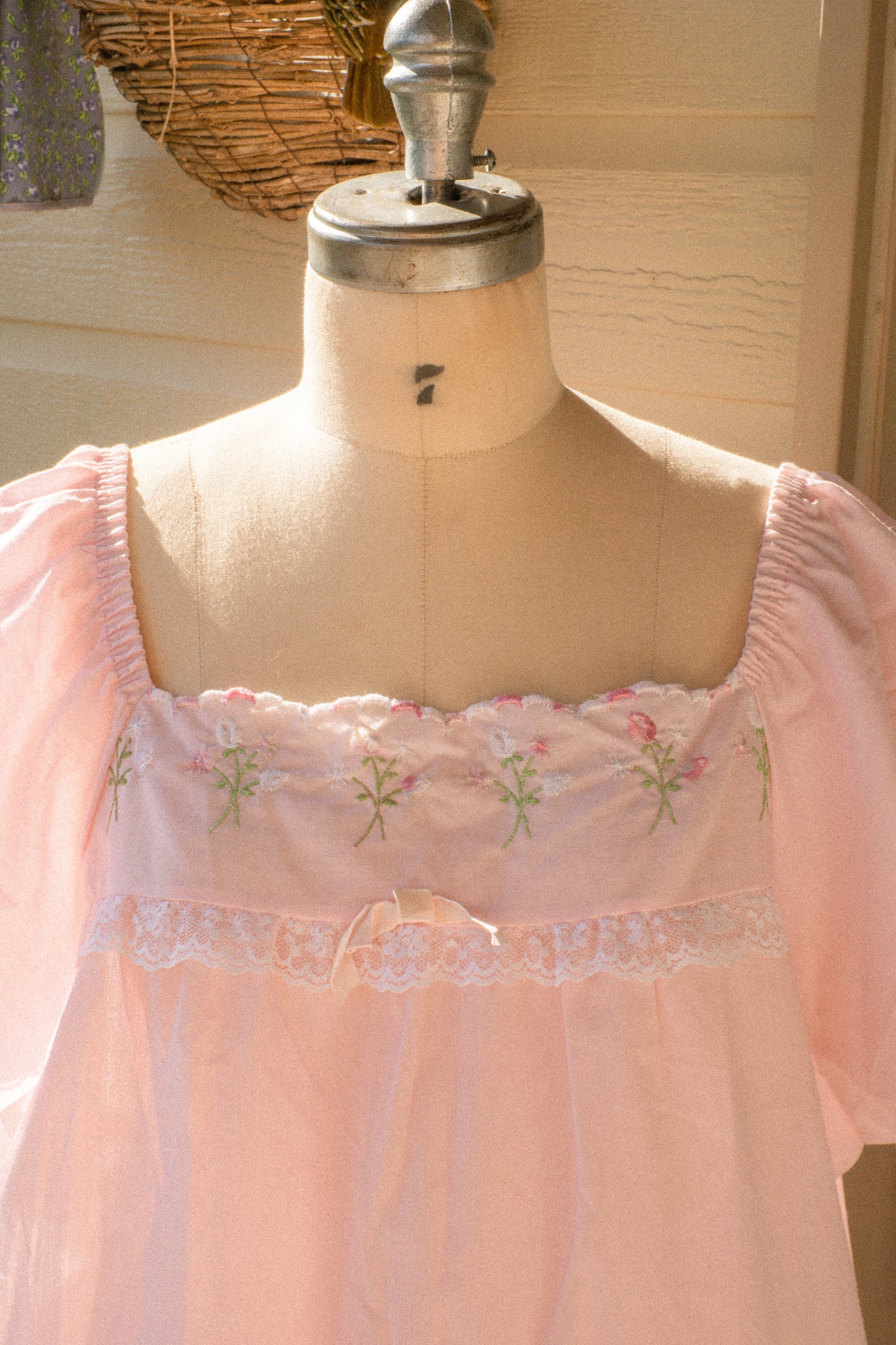 Vintage cotton embroidered nighty