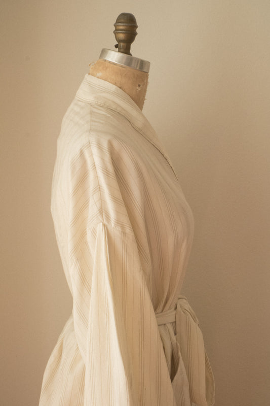 Handmade vintage cotton dressing gown ♡ oatmilk