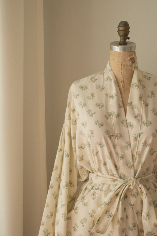Handmade vintage cotton dressing gown ♡ sage