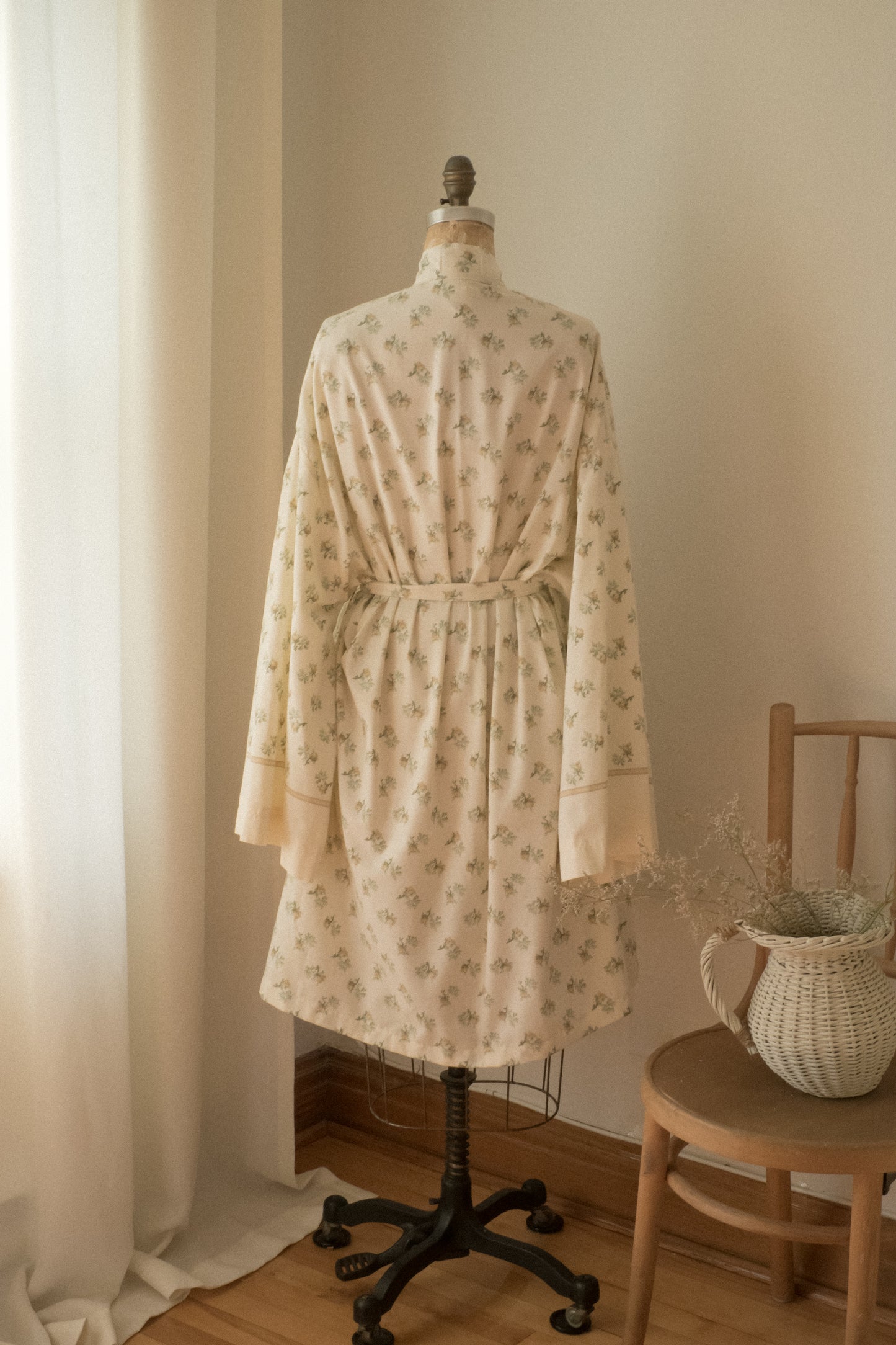 Handmade vintage cotton dressing gown ♡ sage