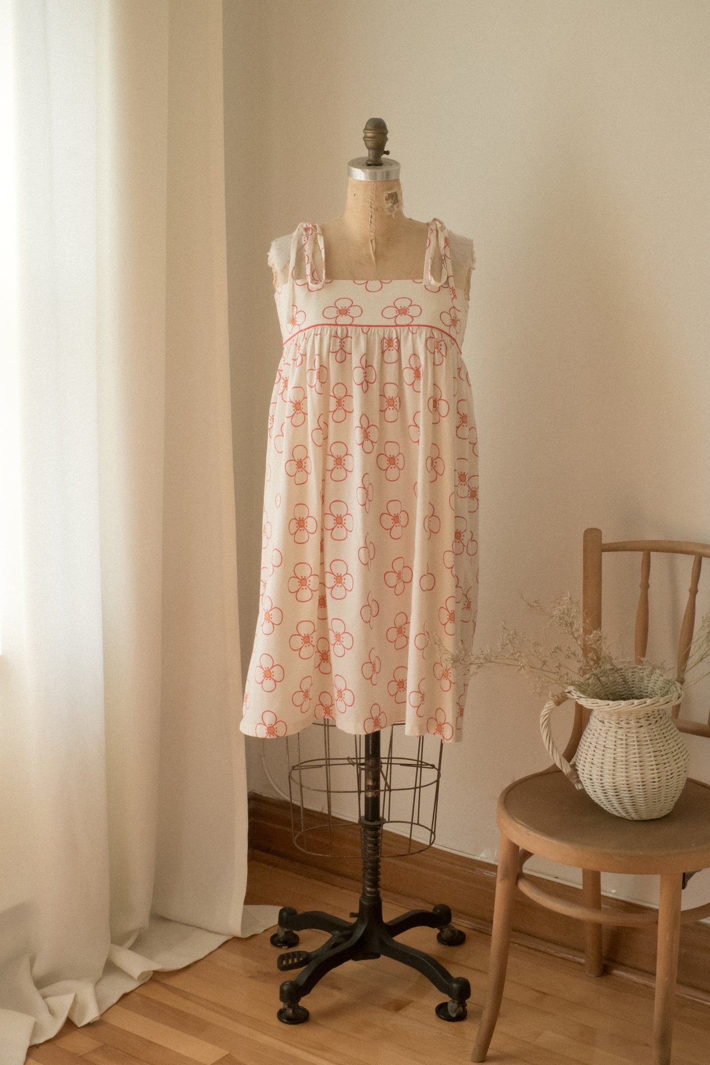 Handmade vintage cotton dressing gown set ♡ pinky promise