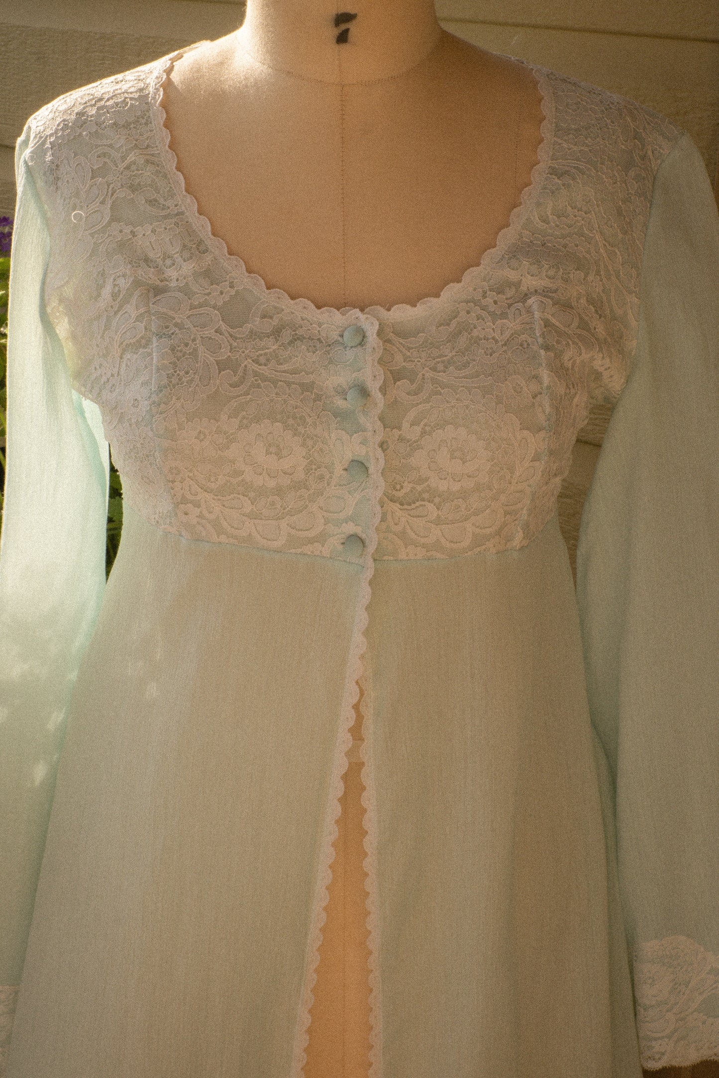 Vintage sheer lace lingerie dressing gown