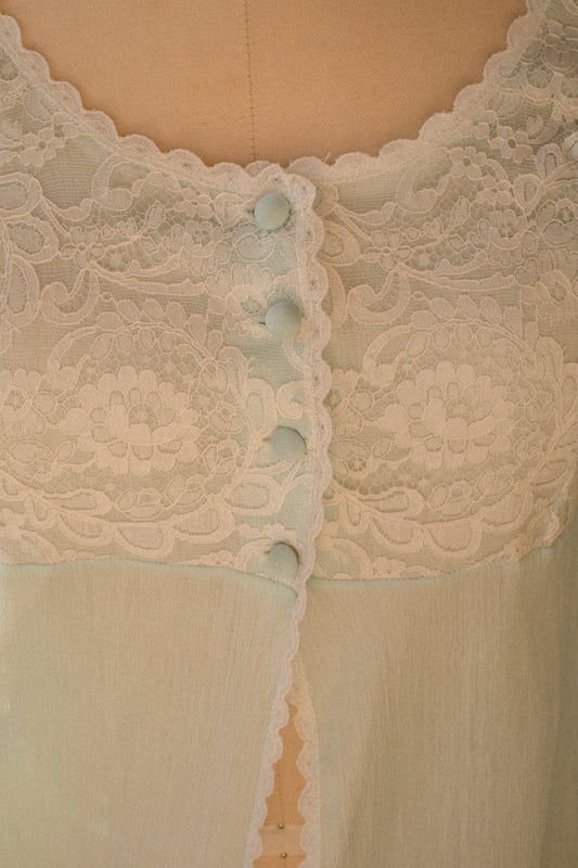 Vintage sheer lace lingerie dressing gown